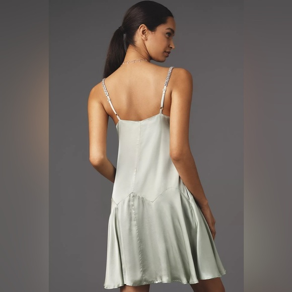 NWT! Anthropologie Corey Lynn Calter Bow Strap Silky Mini Dress ☁️ - Picture 4 of 9